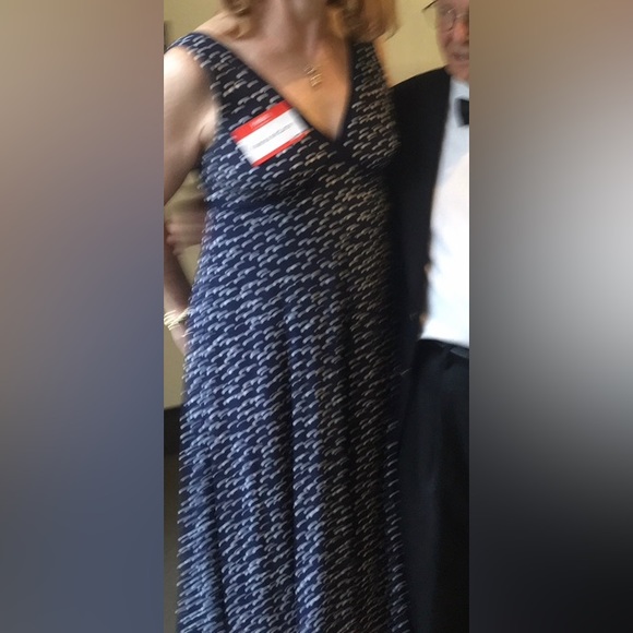 ANTHROPOLOGIE navy, polka-dot maxi jumpsuit with flowing fabric - Picture 8 of 8